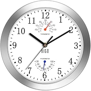 HITO Modern Colorful Silent Non-Ticking Wall Clock- 10 Inches (T&H-White)