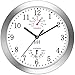 HITO Silent Non-ticking Wall Clock- Aluminum Frame Glass Cover, 10 inches (White)
