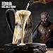 FENRIR Viking Drinking Horn Mug Set 16 oz – Gifts for Men, Dad, Husband – Unique Viking Gift – Handmade Real Ox Horn Cup with Shot Glass & Opener – For Beer, Ale, Mead (Natural Finish)