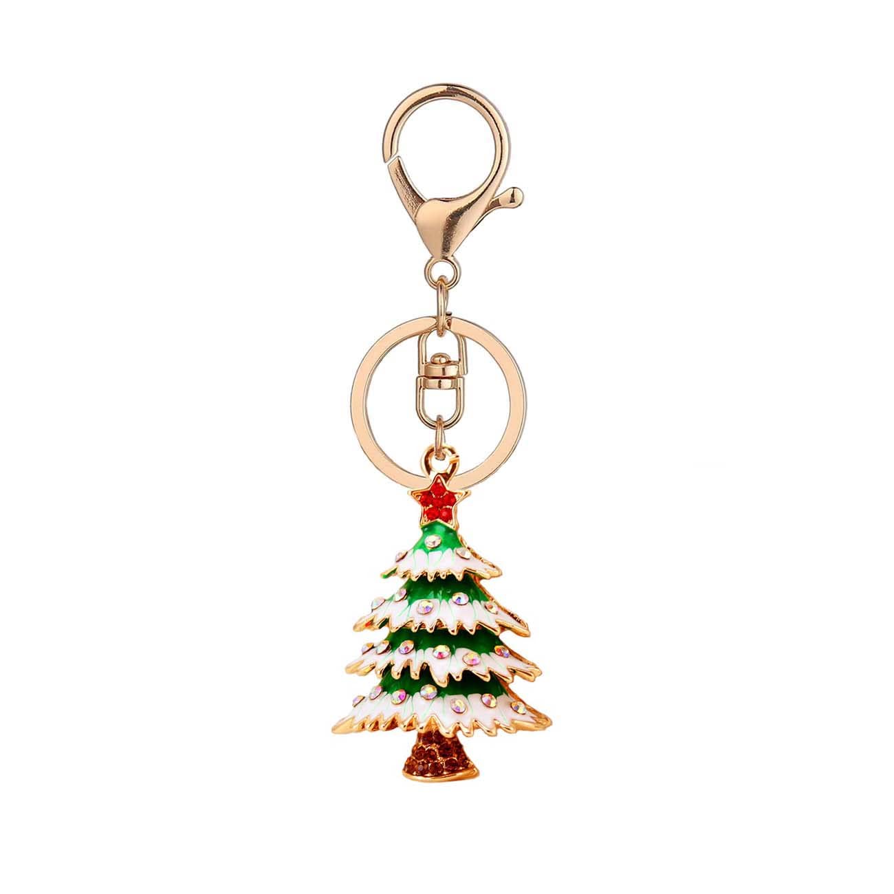 DYbabyRhinestone Christmas Theme Keychain Father Christmas Keychain Christmas Tree Keychain Snowman Keychain Gift for Chirstmas (Christmas Trees)