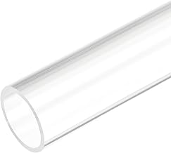 MECCANIXITY Acrylic Pipe Clear Rigid Round Plastic Tube 19mm(3/4 inch) ID 23mm OD 10" for Lamps and Lanterns, Water Cooling System