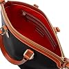 Dooney & Bourke Satchel Handbags for Women, Domed Leather Satchel Bag with Top Handles and Removable Crossbody Strap - Black