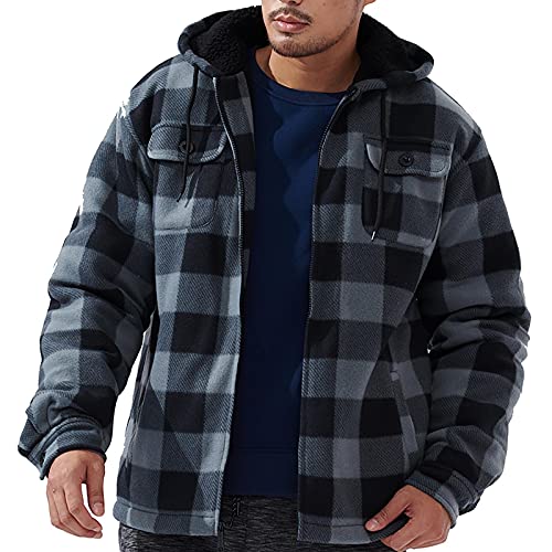 Image of Gary Com Heavyweight Sherpa Hoodies for Men, Thick Fleece Lined Full Zip Up Winter Warm Sweatshirts Work Jackets