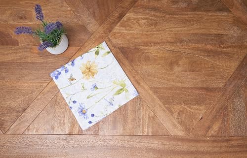 Servilletas de tela de algodón azul set x6 miniatura 3