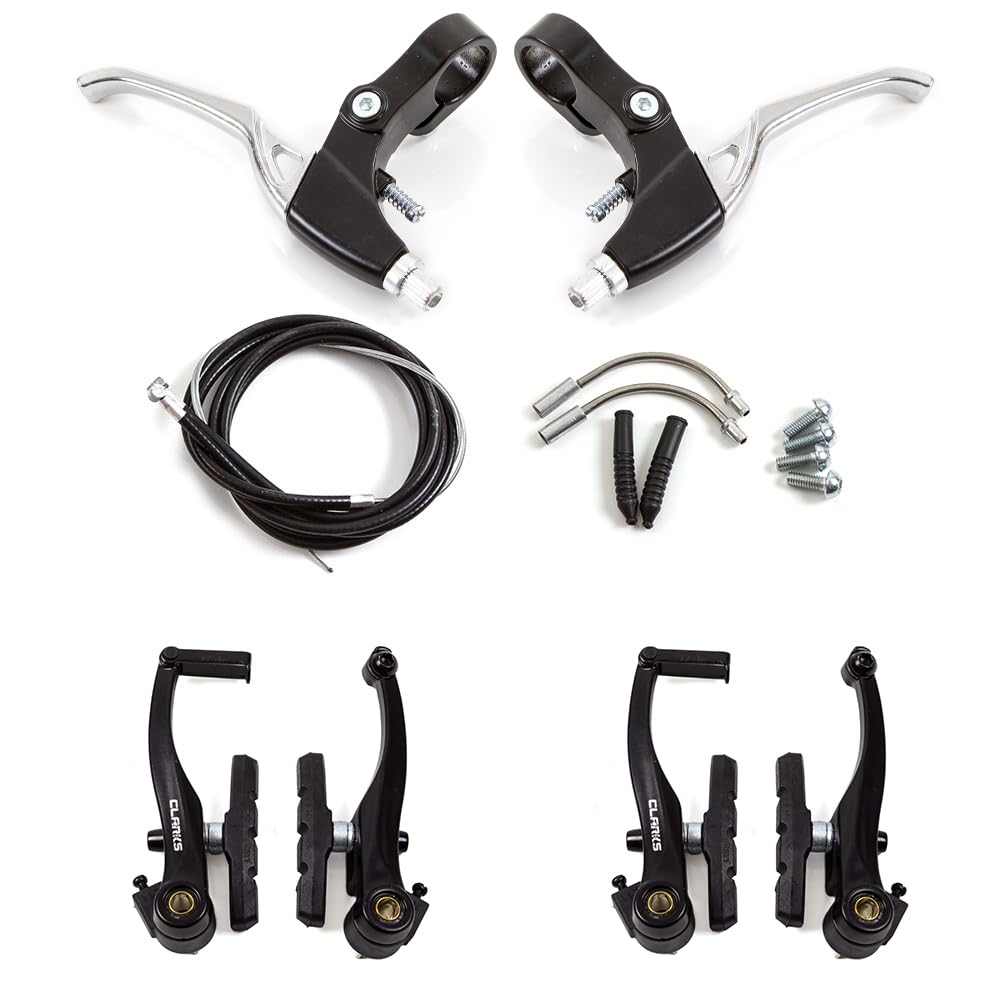 Clarks Cycle Systems CLK-115-27 V-Brake Set Including Alloy Levers, Black, Pair