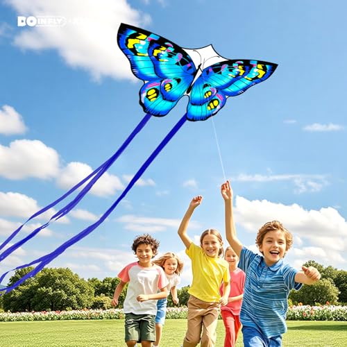 Doinfly 3 Piece Set Butterfly Delta Octopus Kites for Kids and Adults,Easy to Fly for Outdoor Adults Children Line Kite for Kids Toy (Delta Blue Butterfly red Octopus, 3)