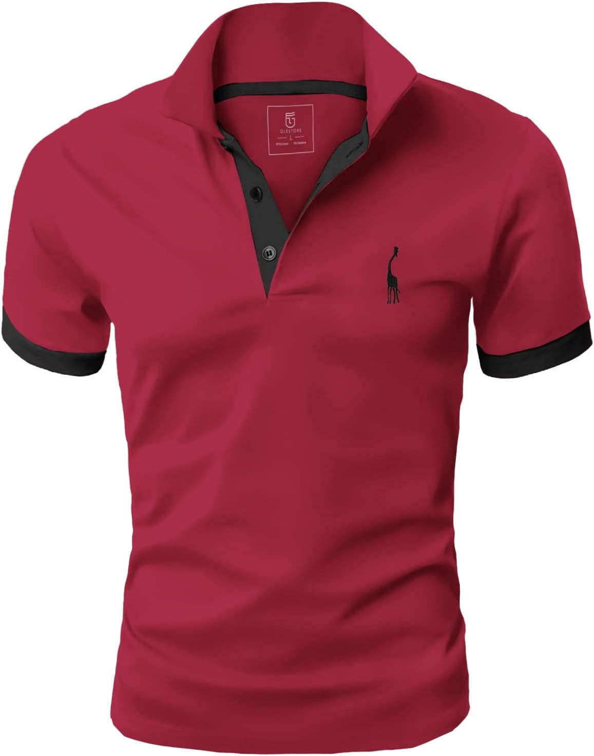 GLESTOREPolo Shirt, Men's T-Shirts, Short Sleeve, Giraffe Embroidery T-Shirt, Summer, Slim Fit, Golf, Sports