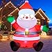 GOOSH 5 FT Christmas Inflatable Santa Claus LED Lights Indoor Outdoor Yard Lawn Decoration - Cute Fun Xmas Holiday Blow Up Party Display