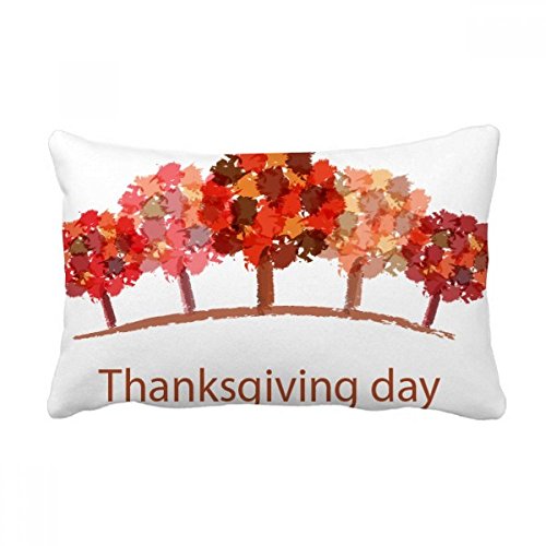 Coussin Action de grâces arbre rouge aquarelle, cadeau déco