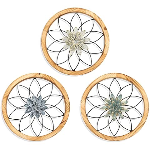 FGstyle 3 Pieces Ultra-thick Farmhouse Wall Decor Rustic Home Decor Farmhouse Hanging Decoration for Outdoor,Bedroom, Living Room, Bathroom, Kitchen,Indoor(Brown) Cover