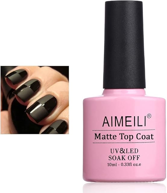 AIMEILI No Wipe Matte Top Coat Gel Nail Polish Soak Off UV LED Nail Gel Varnish Manicure 10ml