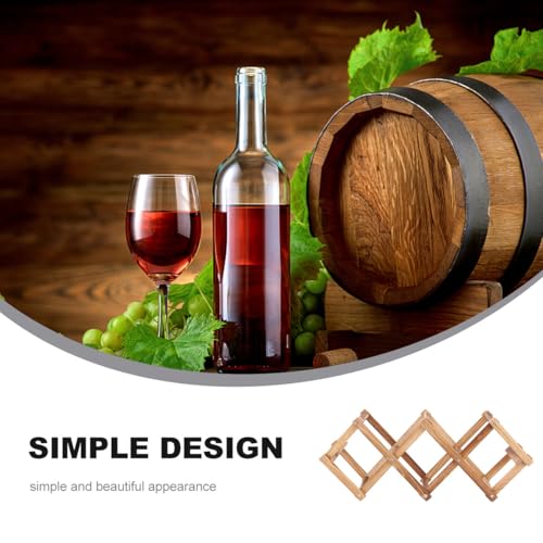 Soporte de vino de madera BESPORTBLE para 5 botellas miniatura 3