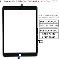Vista 2 de Digitalizador de pantalla táctil para iPad negro 7/8 2019 2020 7ª/8ª generación 10.2 pulgadas, A2197 A2198 A2200 A2270 A2428 A2429 A2430 reemplazo
