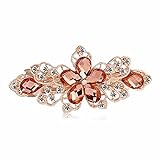 Sankuwen Flower Design Rhinestone Hairpin Clip Accessories (Orange)