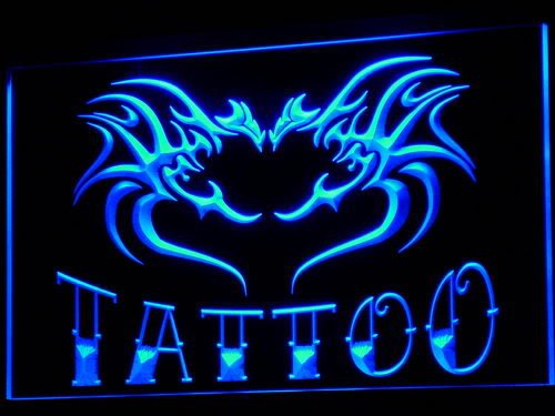 Adv Pro I701-B Tattoo Flying Dragon Heart Love Open Neon Sign #TOP2