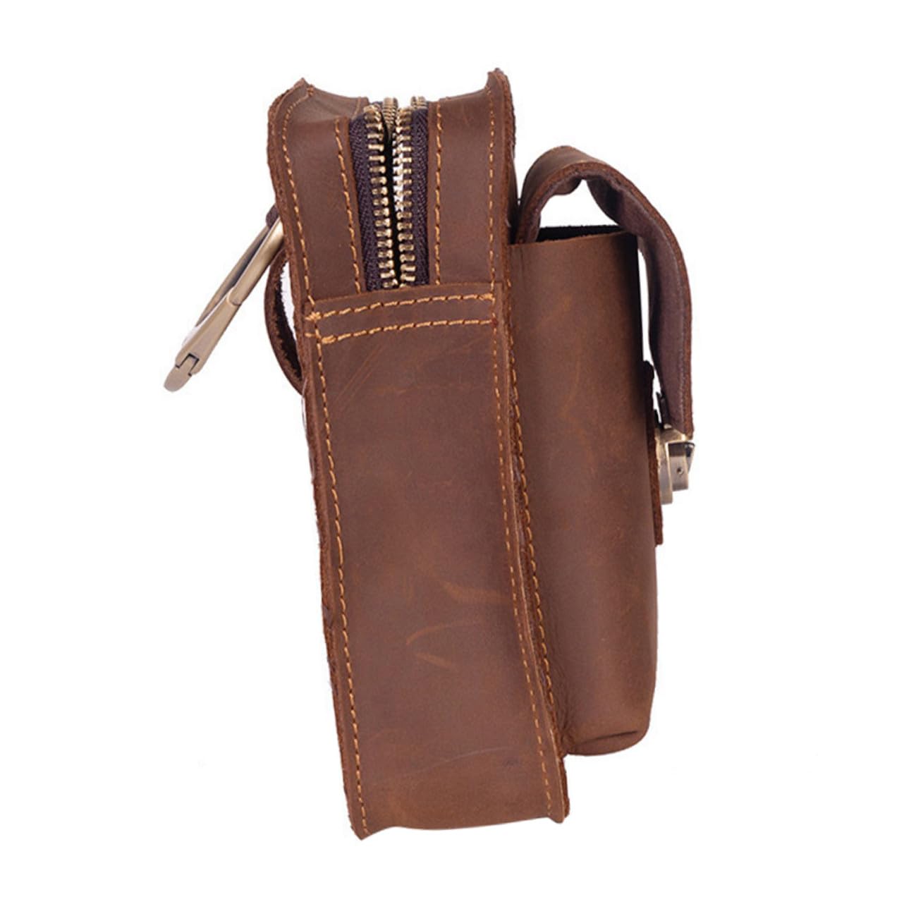 Pochette Ceinture Cuir Vintage pour Téléphone Portable Banane Multifonctionnelle Extérieure Résistante et Pratique pour Sport et Randonnée