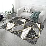 Tapis Salon Moderne 50 X 80 cm, Decoration Chambre De ​Cuisine Enfant Garcon Fille Adulte Poil Ras Taille Couloir AntidéRapant Exterieur Salle a Manger Tapis DéPression GéOméTrique Jaune