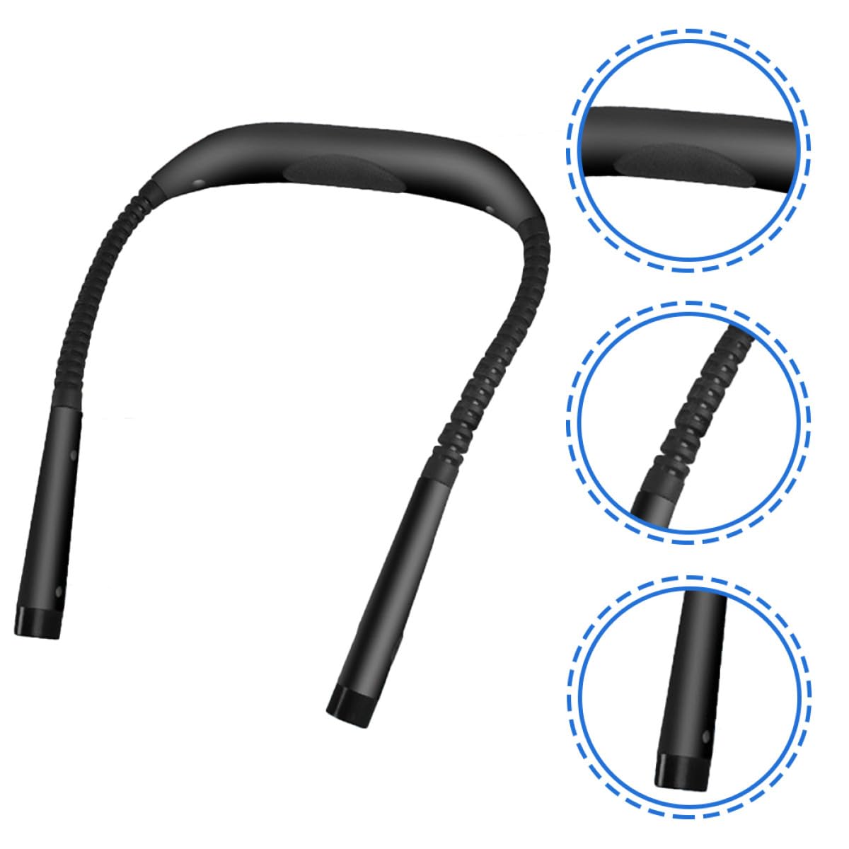 Luce da Lettura al Collo USB Ricaricabile, 4 LED 2835 | Bracci Regolabili, Angolo Fascio 90°, Batteria Integrata 1000mah, Plastico Nero per Viaggio e Campeggio