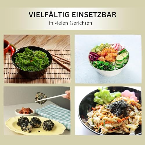 Meeresalgen-Mix Bio Algen-Flocken Getrocknet Atlantik - Dulse Ulva Meersalat Nori (Roh Vegan) Seetang Mischung Umami-Würze für Salat, Dashi, Salzersatz - Organic Raw Dried Seaweed Flakes I PureRaw 25g