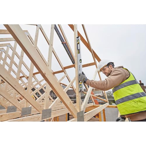 STANLEY FATMAX Xtreme 90cm Aluminium Hollow Profile Spirit Level with Enlarged Block Levels, Continuous Measuring Edge, Shock-Absorbed Rubber End Caps, FMHT43674-1