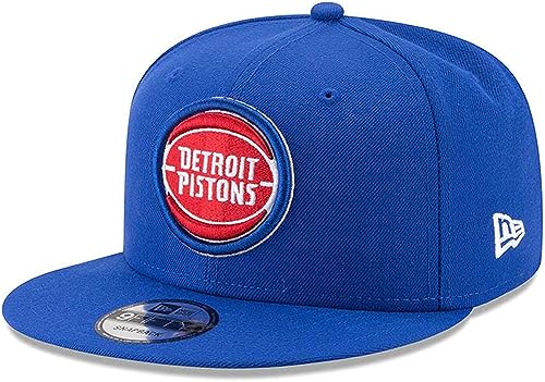 New Era Unisex-Adult NBA 9FIFTY Team Color Primary Logo Adjustable Snapback Hat Cap One Size Fits All - Detroit Pistons Blue