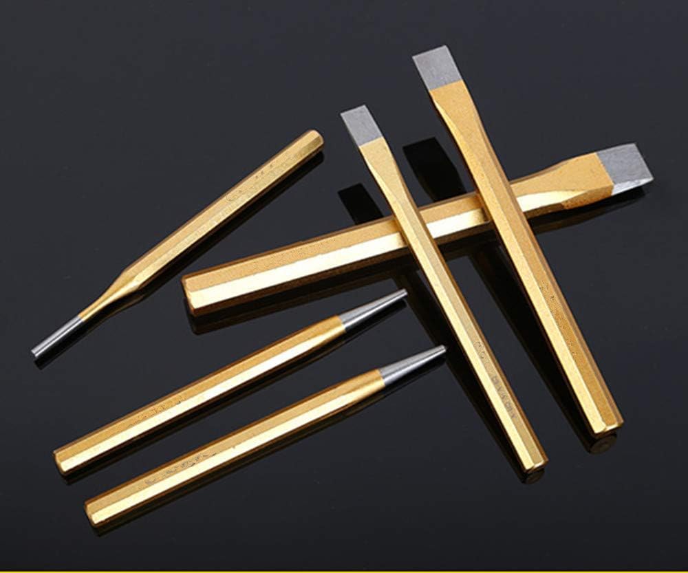 6-teiliges Stahlmeißel-Set, Meißel-Set, konischer Locher, Körner for Ziegel, Beton, Metall und Stein, Meißel-Set, Kaltkegel, Kaltmeißel-Set, Mittelstift/444