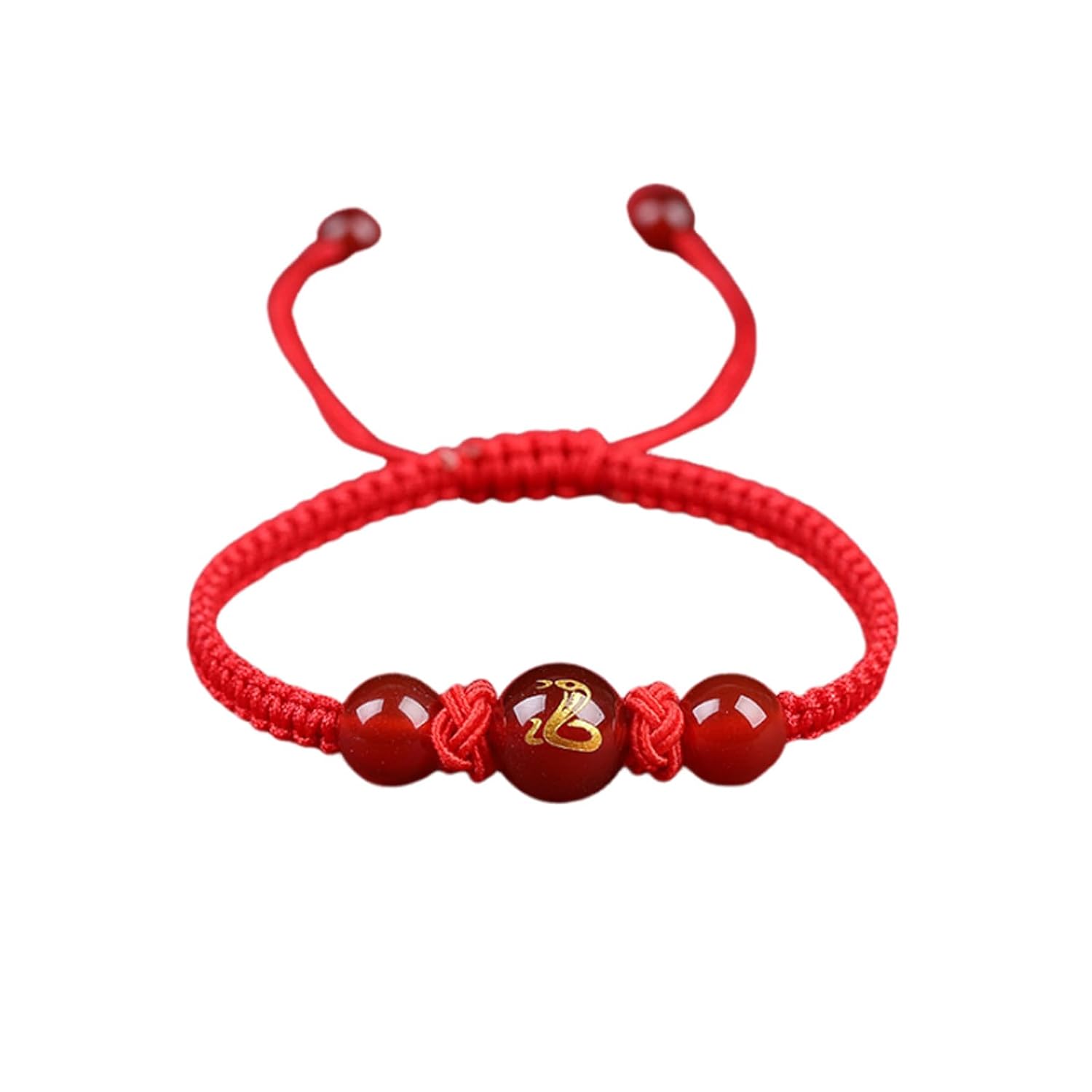 New Year Snake Red String Braided Bracelet - Handwoven Adjustable 12 Zodiac Animal Snake Charm Bracelet - Lucky Chinese Feng Shui Protection - Women's New Year Jewelry Gift