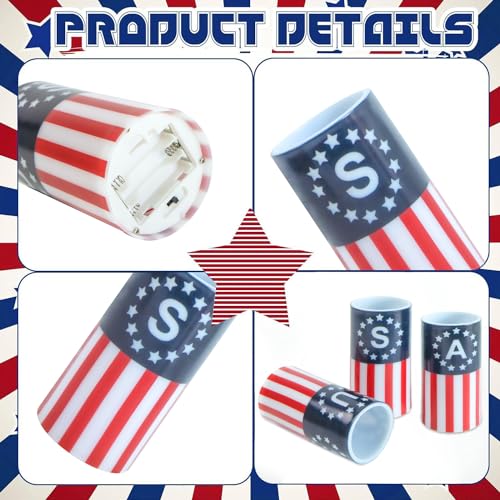 Image of Patriotic Candles with Timer Remote Control, 6inch,3Pcs | 4th of July Candles for American Independence Day Decorations,250th Anniversary American Flag LED Candles