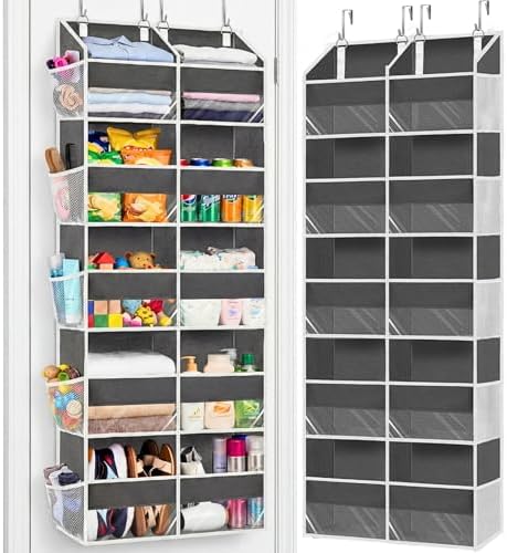 Over the Door Organizer 5 Tiers, Extra Large Behind Door Storage ...