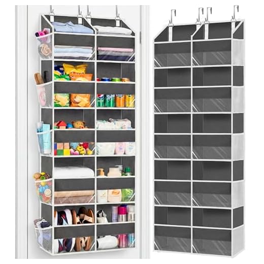Over the Door Organizer 5 Tiers, Extra Large Behind Door Storage of 10 Compartments, 80 lbs Weight Capacity Over Door Organizer, Door Hanging Organizer for Closet, Diaper Organizer, Room storage