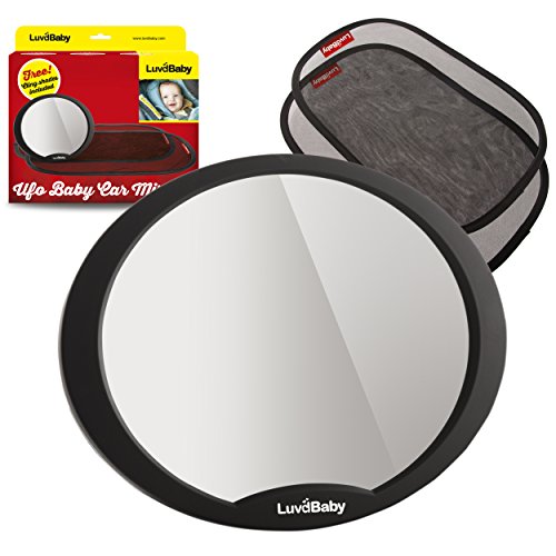 Baby Back Seat Mirror - Free Car Sun Shades 2 Pack - Baby Car Mirror Rear Facing for Headrest …