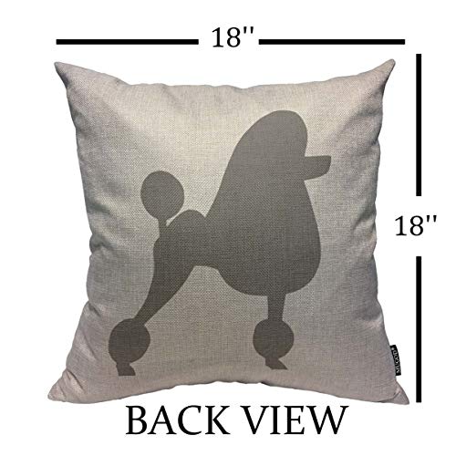 Mugod HY-XPING-B009 Throw Pillow Cover Black Dog Poodle Gray Beige Pet Home Decorative Square Pillow Case thumb #1