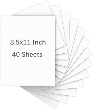 40 Sheets of Cardstock 8.5 x 11, Heavyweight Cover Cardstock Printer Paper 8.5 x 11, 190 gsm Bright White Card Stock Paper for DIY, Professional Printing, Wedding Invitations, Office Cards & Crafts