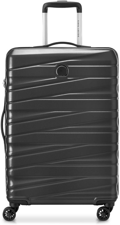 Tiphanie 76 cms Large Check-in Polycarbonate Hardsided 8 Wheels Spinner Luggage/Suitcase/Trolley Bag for Travel with TSA Lock- Graphite Black