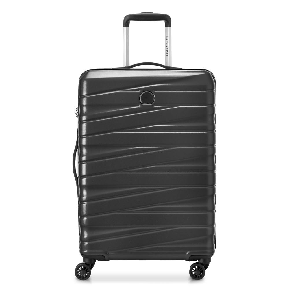Tiphanie 76 cms Large Check-in Polycarbonate Hardsided 8 Wheels Spinner Luggage/Suitcase/Trolley Bag for Travel with TSA Lock- Graphite Black