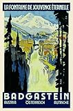 Tin Sign Retro Blechschild 20x30 cm historisches Plakat Bad Gastein Österreich Wintersport Berge Urlaub Bar Kneipe Wand Deko Sammler Geschenk