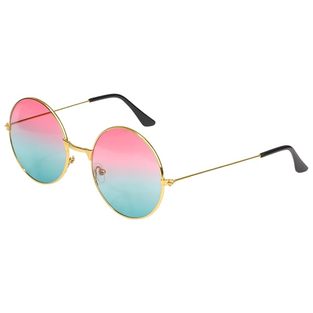 Vintage Round Metal Clear Lens Sunglasses Polarized Round Frame Sunglasses Costumes Accessories