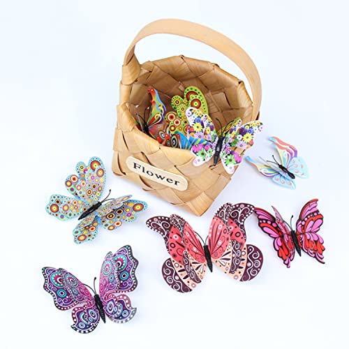 Image of JAAMSO ROYALS Multi 3D Butterfly Stickers for Wall, Decoration Items, Stickers, Wall-Decor, for Walls Decoration (Set of 12)
