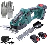 Elektrische Heckenschere und Grasschere mit 1500 mAh Batterien, 13 cm & 22 cm Schnittlänge, ideal für Rasenpflege und Gartenarbeit