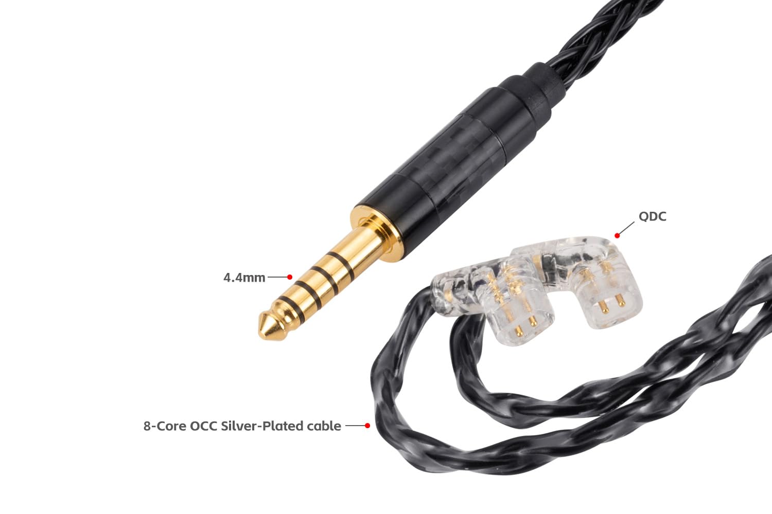 Amazon | UNCLE LIGHT 4.4mm - QDC (埋め込み型2ピン) IEMケーブル 8