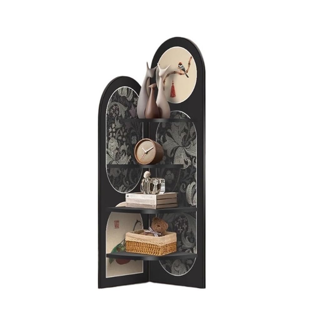Lizhuzhuzs28 Bookcase Shelf Corner Cabinets with Antique Style Living Room Floor Decorations and Wall Shelves Bookshelf Display(Small)