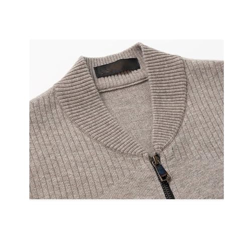 Men's Cashmere Sweater Vest Solid Color Stand Collar Thickened Zipper Knitted Cardigan Vest Outerwear3