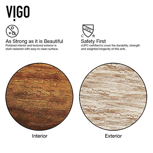 Vigo Amber Sunset 22.5 Inch L X 14.5 Inch W Over The Counter Freestanding Glass Rectangular Vessel Bathroom Sink In Light Wood - Sink For Bathroom Vg07046 #TOP5