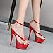 YekgfuD Flip-Flops Stiletto Platform Summer Fashion 13CM High Heels Sexy Everyday Casual Work Women's Sandals,Red,7