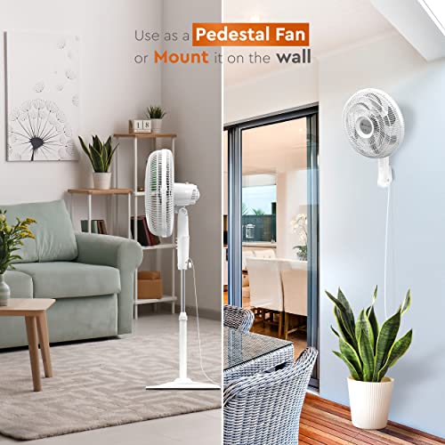 Comfort Zone Powrcurve Czst180Ws 18" Stand Fan - 6 Blades, Tri-Curve Grill For Less Noise - 180° Adjustable Tilt, 3-Speed Button Control, White/Silver #TOP2