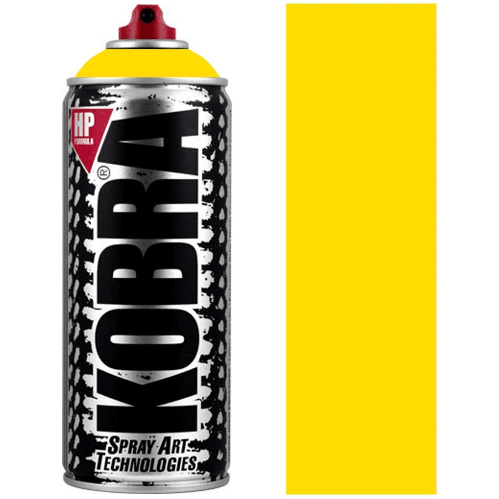 KOBRA HP High Pressure Spray Paint 400ml Can – Professional Grade 100% Acrylic Formula with Matte Finish for Graffiti, Street Art, Crafts & Multi-Surface Use (110 Luce)