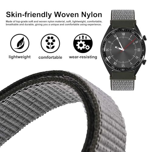 Image of WOCCI Adjustable Nylon Sport Watch Bands with Hook and Loop Fastener, Quick Release Watch Straps for Men and Women, Band Width 18mm 20mm 22mm