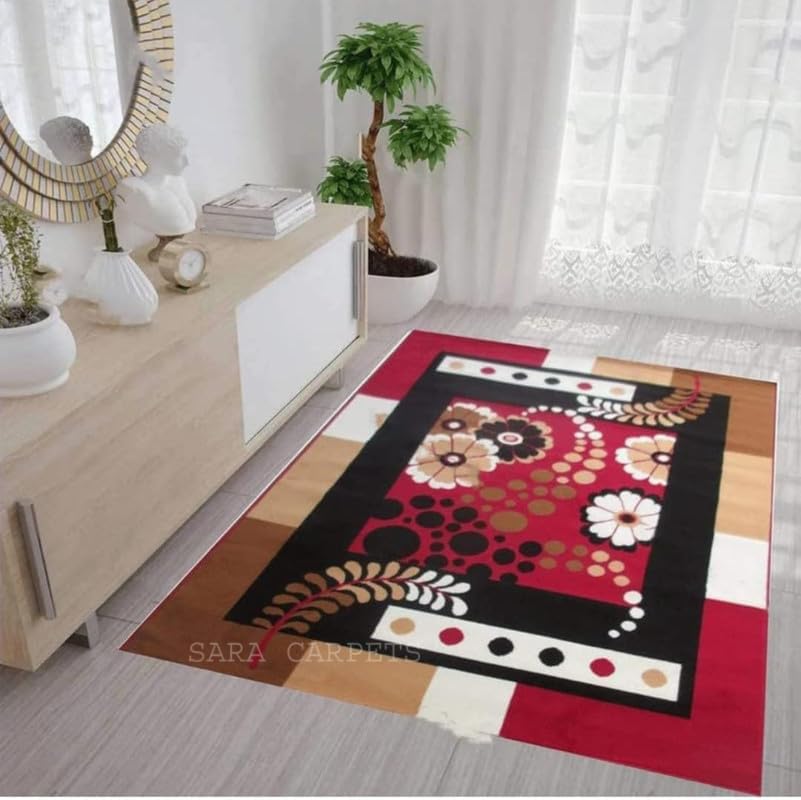 Image of Carpet for Living Room, Drawing Room, Bedroom. & Hall & Hall Size 6 x 8 feet (150X210 Cm) RED G27