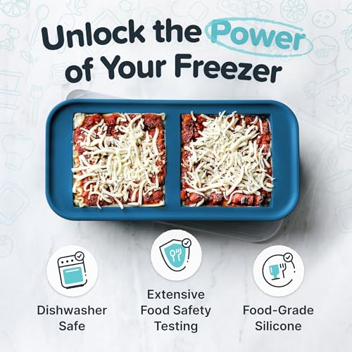 Image of Souper Cubes 2 Cup Silicone Molds for Food, Blueberry, 2-Pack | 100% Platinum-Cured Silicone Freezer Molds, Oven and Microwave Safe, Perfect for Freezing Lasagna, Casseroles and More