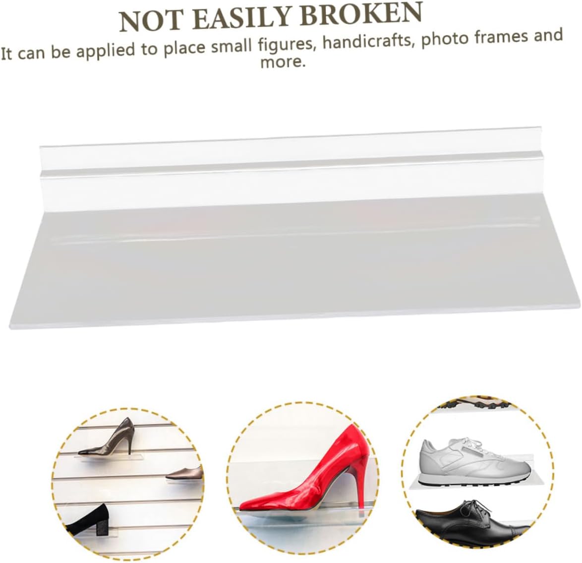 Luxshiny 3sets Slatwall Shelves Wall Mount Shoe Rack Plastic Garage Shelving for Closet Door Storage 8pcs*3